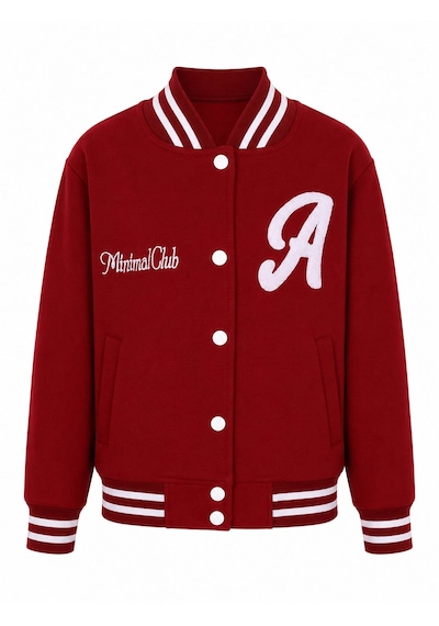 Trender Düğmeli A Baskı 3 İp Kolej Bordo Erkek Çocuk Sweatshirt 8088