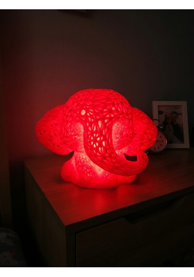 Sevimli Fil Çocuk Odası Gece Lambası 3d Tasarım Led Işıklı Masaüstü Mesh Dekor Hediyelik Kırmızı