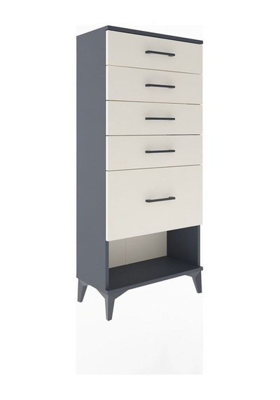 Arges Dolap 5 Çekmeceli 60x30x134 Antrasit-aytaşı Antrasit