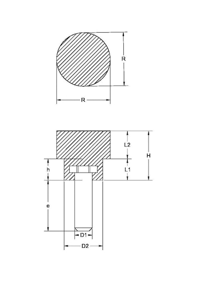 Plastik Tırtırlı Düğme Cıvatalı No:1 M6x10