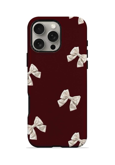 Velvoria Valestra Ivory Bow Scatter Apple Apple iPhone Uyumlu 16 Pro Max Magsafe Koruma Kılıfı Valestra Magline - Ivory Bow Scatter