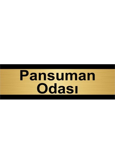 Pansuman Odası 5x20cm Altın Renk Metal Yönlendirme Levhası