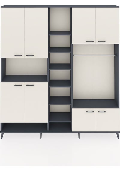 Arges Dolap 18 Raflı 8 Kapaklı Tek Askılı 220x30x243 Antrasit-aytaşı/antrasit Aytası/antrasıt Arges Dolap 18 Raflı 8 Kapaklı Tek Askılı 220x30x243 Antrasit-aytaşı/antrasit Aytası/antrasıt