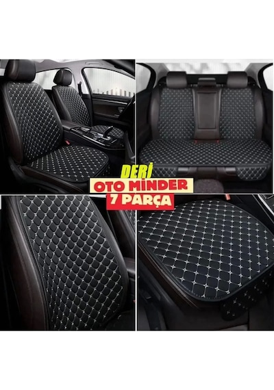 Geely Echo Koltuk Deri Minderi 7 Parça Ön Ve Arka Oturak Sırt Dayama Minder Siyah-beyaz