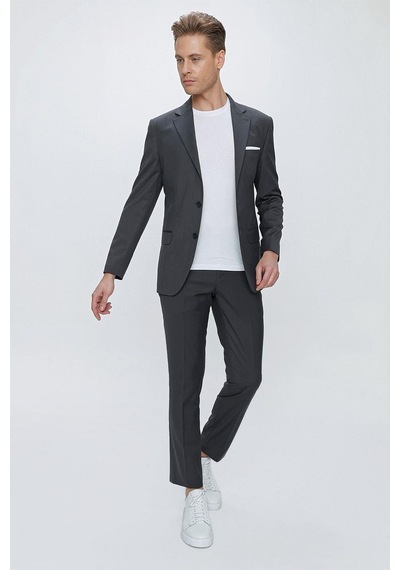 Efor Slim Fit Klasik Mono Yaka Klasik Antrasit Takım Elbise Tk 2021 Antrasit