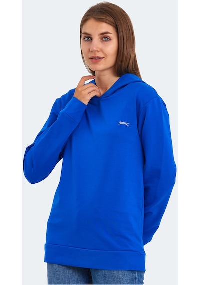 Slazenger KATHY IN Kadın Kapüşonlu Saks Mavi Sweatshirt