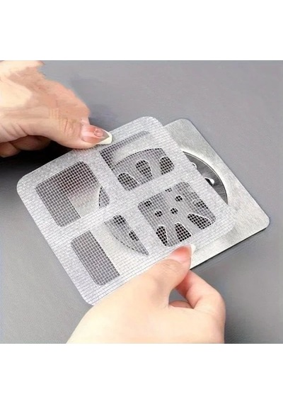 10 Adet Yapışkanlı Gider Süzgeci - 10x10 Cm 0.2mm Kenar Kalınlığı