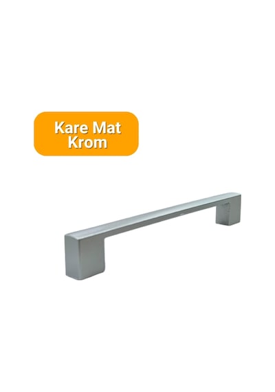 4 Adet Kare Mat Krom Metal Mobilya Kulpu 128mm Krom