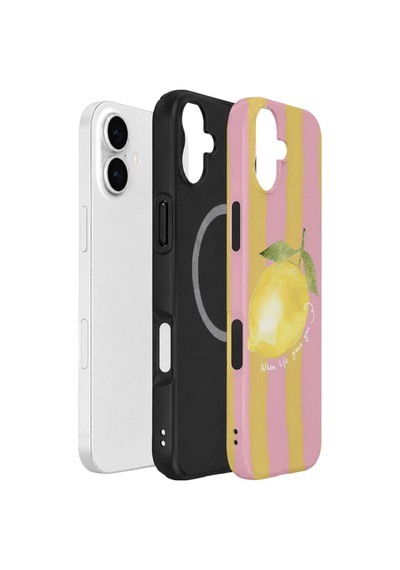 Apple iPhone Uyumlu 17 Vorian Çift Katmanlı Magsafe Kılıf Pink Lemon Muse
