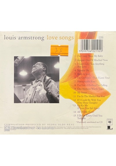 Plak Değildir Cd Dir Cd Louis Armstron Love Songs Jazz Cd