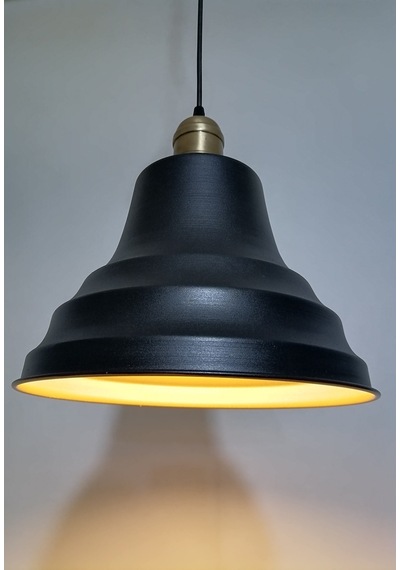 Riolight Retro Siyah Içi Gold Tekli Metal Sarkıt Çap: 27Cm (538288404)