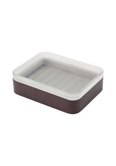 Buççin Online Mağaza Sabunluk Buz Desenli 12x8x3cm Banyo Seti Cam Kahverengi Çok Renkli