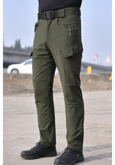 Modmen Erkek Taktik Outdoor Kargo Pantolon Çok Cepli Esnek Günlük Ve Outdoor Kullanım Haki