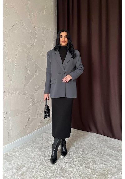 Füme Blazer Ceket Füme