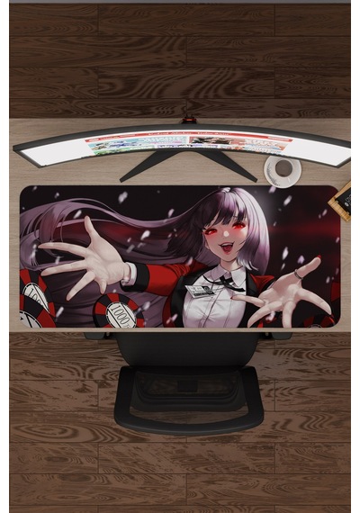 Kakegurui Anime V1 - 90x40 Xxl Gaming Kauçuk Kaymaz Taban Mouse Pad Fare Altlığı