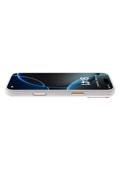 Apple iPhone 17 Pro Uyumlu Kılıf M-safe Şarj Özellikli Standlı Udemos İndependence Serisi Kapak Beyaz Beyaz