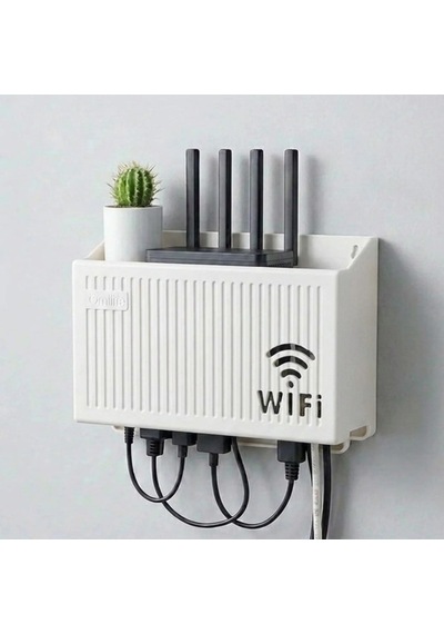 Duvar Tipi Wi-fi Modem Saklama Kutusu Beyaz Kablo Düzenleyici Router Raf Organizer Renkli
