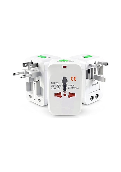 Akım Korumalı Universal Fiş Çoklu Priz Cv640 Priz Çevirici Dönüştürücü Kompakt Tasarım Amerikan Fişi, İngiliz, Türkiye 125v - 250v 13a Beyaz