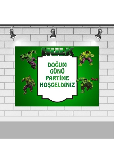 Hulk Lüks 70x100 Cm Afişli Doğum Günü Süsleri Seti