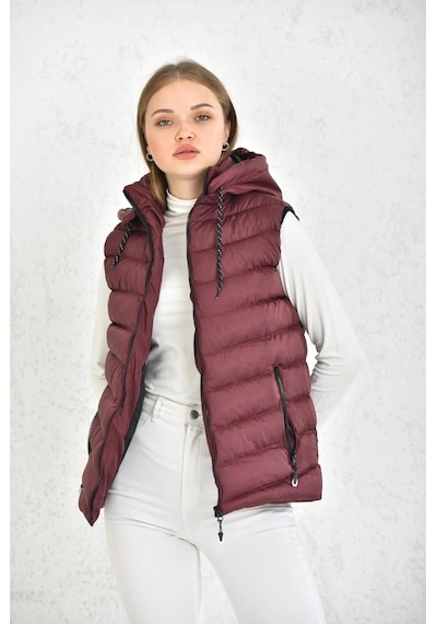 Wapp Unisex Bordo Mikro Jel Dolgu Çıkarılabilen Fermuarlı Kapüşon Çok Renkli