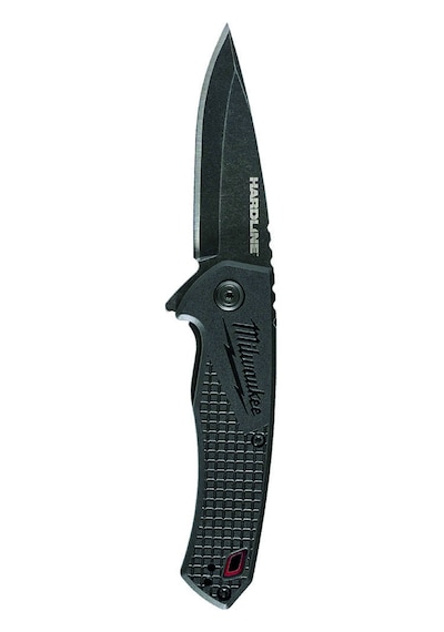 Milwaukee Hardlıne 64mm Katlanır Düz Ağızlı Kamp Bıçak 4932492452 Siyah