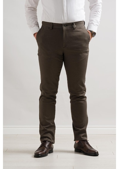 Notra Klasik Kesim Kışlık Kumaş Gabardin Boru Paça Erkek Pantolon Yeşil