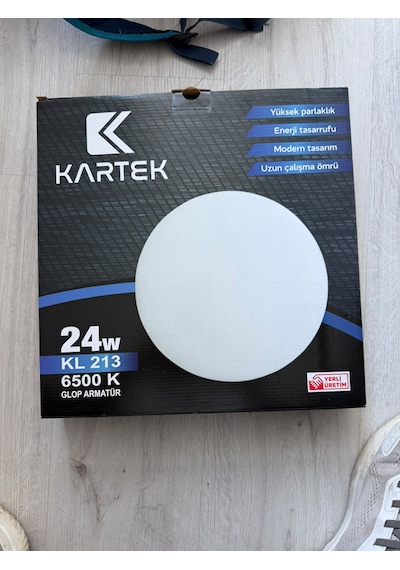 2'li Paket Kartek Kl 213 24w Led Glop Armatür 35 Cm 6500k Beyaz Işık 220v Sensörsüz Sıva Üstü Yuvarlak Tavan Lambası