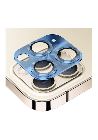 Nettech Apple Uyumlu iPhone 11 Pro Metalik Seri Kamera Cam Koruyucu - Mavi