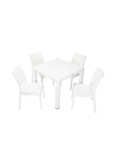 Depootoptan Mandella Elit Rattan 90 x 90 CM Elit Sandalye Masa Takımı Beyaz Depootoptan Mandella Elit Rattan 90 x 90 CM Elit Sandalye Masa Takımı Beyaz
