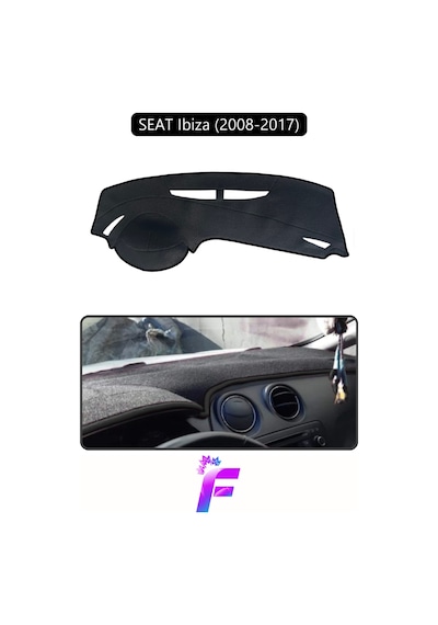 Seat Ibıza 2008-2017 Uyumlu Torpido Örtüsü Yansıma Önleyici Tam Koruma Hızlı Montaj K18