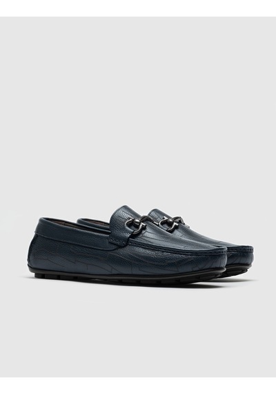 Hakiki Deri Lacivert Erkek Loafer - 42
