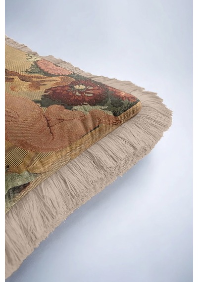 Barok Melek Motifli Saçaklı Yastık Kılıfı - Klasik Vintage Rustik Krem Püsküllü Kırlent Kılıfı Batımı Saks Mavisi Barok Melek Motifli Saçaklı Yastık Kılıfı - Klasik Vintage Rustik Krem Püsküllü Kırlent Kılıfı Batımı Saks Mavisi