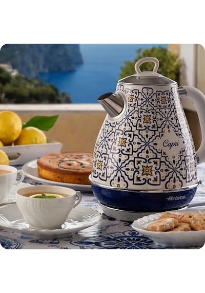 Capri Elektrikli Su Isıtıcı 1,7 Litre Kettle 2869/0c - Paslanmaz Çelik Gövde, Handmade Decoration, 2000 Watt, Otoma
