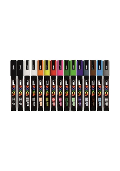 Tr Uni Posca Pc-3m Marker Keçeli Kalem Seti, 15'li, Karışık Renkler