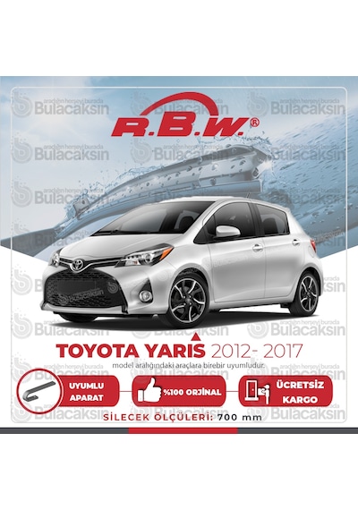 RBW Toyota Uyumlu Yaris 2012 - 2017 Ön Muz Silecek Takım