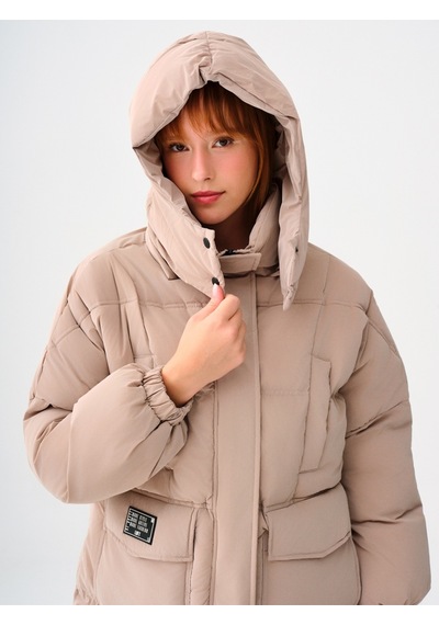 Loose Fit Kadın Mont Taş