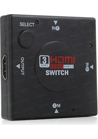 Dark 3 Giriş 1 Çıkışlı Hdmı Switch Seçici Dk Hd Sw3X1