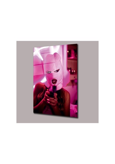 Maskeli Kadın Kadın Cam Tablo Pct0604 Portre Temalı Dekoratif Duvar Tablosu, Salon Ve Yatak Odası Dekoru,