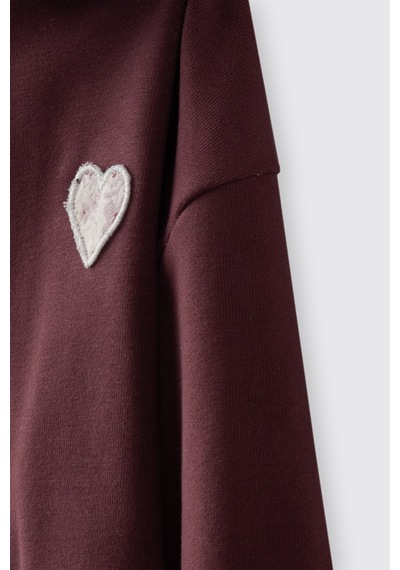 Panço Kız Çocuk Fermuarlı Sweatshirt Bordo