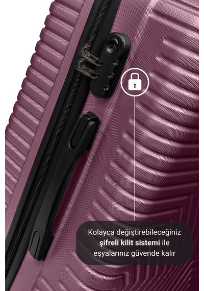 G&d Polo Suitcase Abs Orta Ve Büyük Boy Mürdüm 2'li Valiz Seti 600.09-b Mor