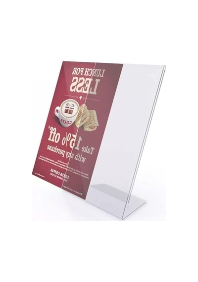 A5 L-tipi Dikey Şeffaf Menü Fiyatlık, Fotoğraflık Stand Sehpa 1