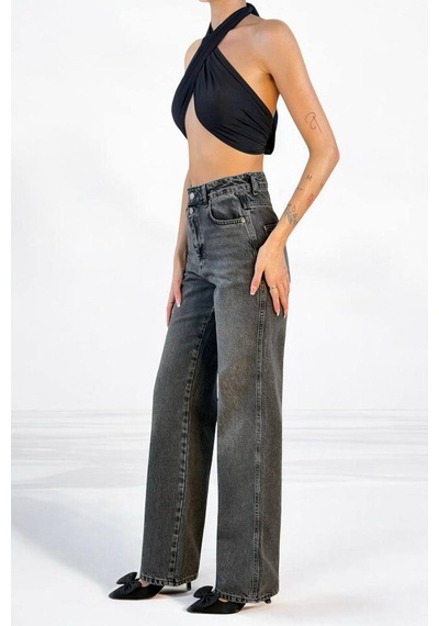 Lacarino 7850 Straıght Kadın Jean Pantolon Onyx Black