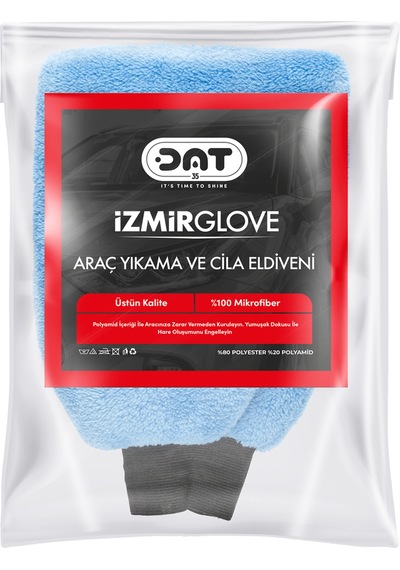 Izmirglove Mavi Mikrofiber Oto Yıkama Ve Araç Pasta Cila Eldiven