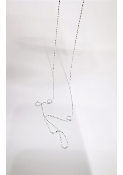 Omar Silver Kadın Top Kalemli Kolye Ithal Rodyumlu 1 Mm Zincir