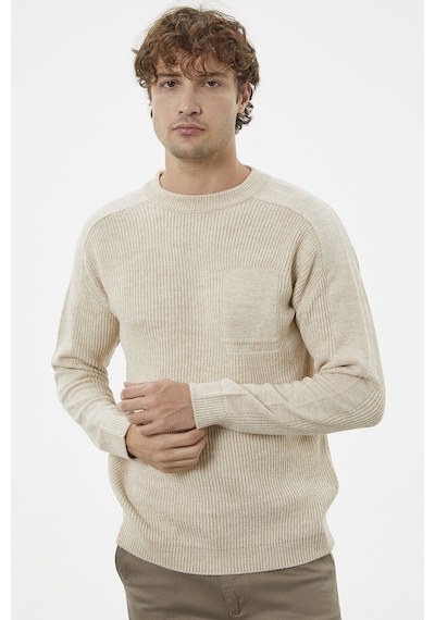 Sementa Selanik Örgü Basic Triko Kazak - Taş 001