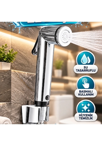 Basmalı Taharetmatik El Duşu Seti Su Tasarruflu Temizlik Spreyi Renkli