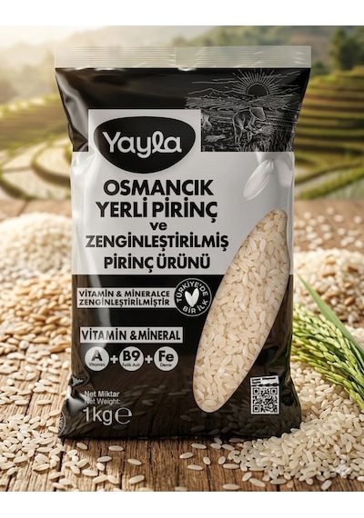 Yayla Türkiye'de Bir İlk Osmancık Yerli Pirinç Vitaminli & Mineralli 1 Kg