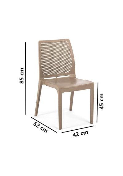 Omnipazar Sy-2509 Plastik İcon Bahçe Koltuk Sandalye 4'lü Set Bej