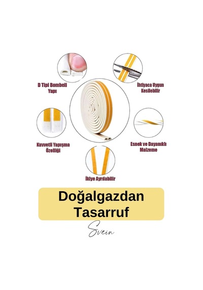 Kalın Kauçuk 2x50 100 Mt Ekstra Uzun Beyaz Kapı Pencere Fitili Soğuk Koruyucu Geçirmez I Zolasyon Diğer