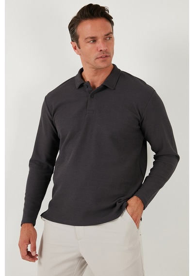 Buratti Pamuklu Regular Fit Polo Yaka Erkek Sweat 5905715 Antrasit